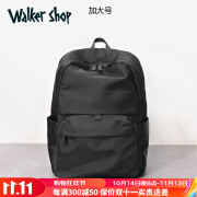 Walker Shop品牌双肩包2024新款通用中性大容量旅行包尼龙布通勤背包 黑色加大号