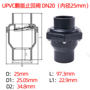 睿智捷UPVC翻板式止回阀国标工业水管逆止阀PVC管单向阀门防倒 DN20(内径25mm) 国标尺寸承插