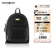 新秀丽（Samsonite）女士双肩包背包电脑旅行包书包高中生NU8黑色礼物送女友