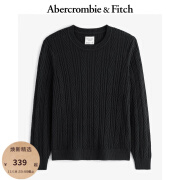 ABERCROMBIE & FITCH24秋冬新款经典小麋鹿绞花圆领针织衫毛衣KI120-4197 黑色 M (180/100A)