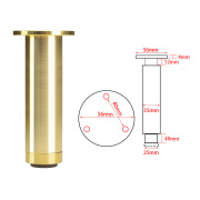 左钢沙发脚支撑腿可调节铝合金柜脚橱柜家具脚电视柜茶几腿床腿支 金色 80mm