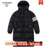 TB BROWIN汤姆TB羽绒服经典四道杠男女款休闲长袖韩版连帽宽松拉链休闲外套 藏蓝 S