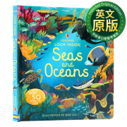 看里面系列 海洋 英文原版 Usborne Look Inside Seas And Oceans 儿童英语百科科普知识翻翻书纸板书 英文版进口原版书籍