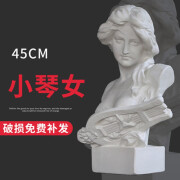 小琴女石膏像胸像45CM美术素描石膏教具房间装饰欧式雕塑摆件石膏教具