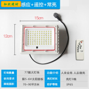 非妃通用太阳能灯头单灯配件带电池5-58V太阳能板户外庭院灯led照明灯 人体感应50（W）77颗大灯珠