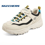 SKECHERS斯凯奇经典老爹鞋男士休闲运动鞋透气增高黑色复古潮流 自然色/多彩色/NTMT 41