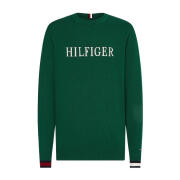 汤米希尔费格（Tommy Hilfiger）奢侈品服饰男徽标刺绣圆领毛衣 MW0MW29045-L4O 2024新款 绿色 XL