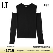 RICK OWENS IT 女装超长袖针织衫新款个性挖剪镂空毛衫02611MXL BKX/黑色 XS