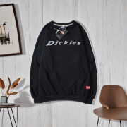 DICKIES2024秋冬新款蒂克反光圆领卫衣男女加绒纯棉INS宽松学生情侣外套 【黑色显瘦大气一380克纯棉字母 3XL【建议175-200斤穿】