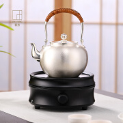 晋芳电陶炉煮茶炉 家用智能电热煮水炉铁壶银壶铜壶煮茶器金工富竹 金工富竹+细工坊望月亚光银壶