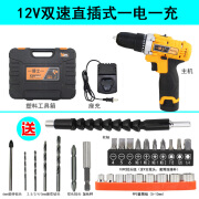 一博士充电钻 电动螺丝刀 手电钻钻锂电钻12V16V21V双速家用 12V双速直插式一电一充 送礼包