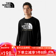 北面（The North Face）针织薄卫衣男女春秋户外运动上衣舒适透气印花套头衫长袖T恤86PX 86PX-JK3黑色 S 165/84A