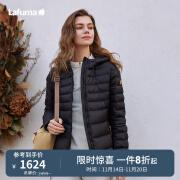 LAFUMA乐飞叶羽绒服女 700蓬鹅绒户外2024秋冬轻薄轻量外套 LFJU4CY60 黑色BK 160/80A（36）