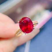 TETHYS碧玺戒指 珠宝首饰彩宝手饰18K金镶钻主石重3.9ct