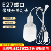 圣品顿带开关延长线灯头led灯泡e27螺口简易便捷式悬挂室内照明节能灯座 两米灯头线 白光