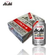 朝日日本进口无酒精啤酒风味碳酸饮料 灰朝日DRY ZERO 350mL 到25年4月 6罐【散装】