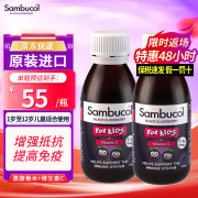 英国Sambucol黑接骨木小黑果适用1-12岁儿童维生素C营养液糖浆 黑接骨木糖浆120ml 2瓶-效期26.11