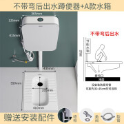 箭牌 ARROW箭牌超薄带弯18cm无弯13cm蹲坑套装防堵防臭蹲便器卫生间便池家用 13cm无弯后排水+灰色水箱