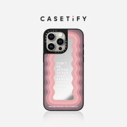 CASETIFY 粉色标语 镜面磁吸手机壳 适用于iPhone 15 pro max 银镜黑框Magsafe