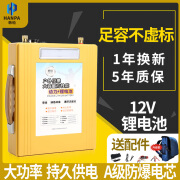 韩帕12v锂电池大容量移动户外电源喷雾器电瓶外接大功率三元锂蓄电池户外照明救援便携式12伏锂电池 200W 国标12V20Ah足容支持检测 背包+充电器+配件