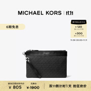 MICHAEL KORS迈克高仕 MK Hudson 男士老花手拿包文件袋 黑色 001 NS