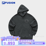 斐乐（FILA）FUSION潮牌情侣款针织连帽上衣春新款时尚休闲卫衣官方 沥青灰-CC 【宽松版型建议拍小一 180/100A/XL