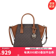 迈克·科尔斯（MICHAEL KORS）AVRIL小号PVC印花配皮女士手提斜挎托特包 棕色拼色 均码