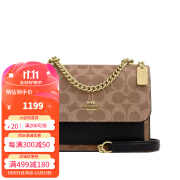 COACH蔻驰 Mini Klare Crossbody Bag 女士链条斜挎包单肩包 黑棕LOGO CW206-IMQRX