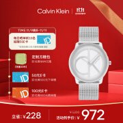 凯文克莱（Calvin Klein）CK手表logo款钢带石英中性腕表情侣手表生日礼物25200032