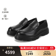 托德斯（TOD'S ）24秋冬新品 男士牛皮革系带皮鞋厚底增高单鞋乐福鞋 XXM24L0IL50LYGB999 黑色 7 /41