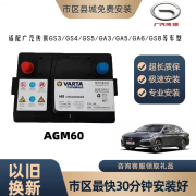 瓦尔塔蓄电池（VARTA）原厂蓄电池AGM60ah汽车启停电瓶奔驰smart指南者宝马XRV传祺GS4