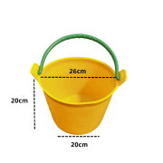 隆鼎小水桶水泥桶牛筋桶牛津沙桶工地建筑装修泥浆桶橡皮塑料 【加厚】牛筋桶+黄色(7升)
