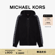 MICHAEL KORS迈克高仕 MK【同价双11】男士印花 Logo 饰边连帽外套 黑色 001 L