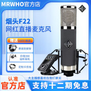 MRWHOF22高端大震振膜电容话筒烟头手工录音直播网红麦克风 F22单麦克风送耳机送调试