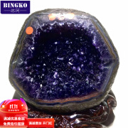 冰珂（BINGKO）钱袋子天然紫水晶原石紫晶洞摆件家居摆件水晶洞摆件