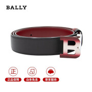 巴利（BALLY）【节日礼物】男士腰带商务双面可用红色渐变皮带送老公6302003 双面黑与红色 欧码110（国码125cm)