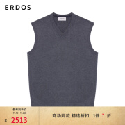 ERDOS 冬季精纺V领纯色修身双提百搭休闲男套背心羊绒衫 深灰 175/96A/L