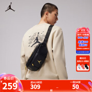 NIKE JORDAN 耐克AJ腰包男女运动胸包户外跑步手机收纳包 正黑色／金色 8/20(36x13x9cm)