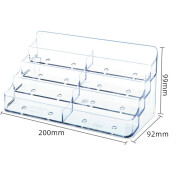 迪多桌面四层透明名片盒名片夹商务办公名片座简约四层八格卡片架银行多层个性创意台式展会请赐名片收纳架 1个/四层八格名片盒
