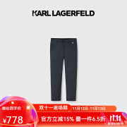 Karl Lagerfeld卡尔拉格斐轻奢老佛爷男装 纯色修身微标西裤男 中灰 36