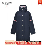 TB BROWIN汤姆TB羽绒服男女同款冬季2024新款长款保暖派克服情侣学院风外套 藏青色 S(建议90-140斤)