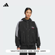 adidas Jay3lle联名宽松印花高尔夫运动连帽外套女装秋季阿迪达斯 黑色 L