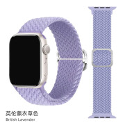 iSeriseWatch适用iwatch9表带Apple watch8代多巴胺尼龙编织表带苹果手表表带 英伦薰衣草色 38MM(1-3代)配壳膜