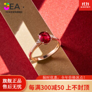 JEA · PIE精品2024新款18K金红宝石戒指鸽血红伊彩珠宝 天l然宝石碧 1.3ct鸽血红碧l玺戒指 高端彩宝 个性化定制