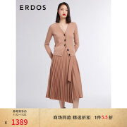 ERDOS 冬季V领温暖柔软修身针织女羊绒开衫 肉桂 160/84A/M