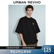 UR【城市运动】2024秋季新款男装印花超宽松短袖T恤UMY440009 黑色 L(XL-XXL)