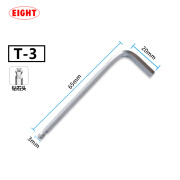 EIGHT进口日本百利内六角扳手 公制L型加长钻石头内六角球头螺丝刀 3mm标准长钻石头扳手(T-3)