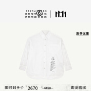 MM6 Maison Margiela【限时6折】水洗标印花白色长袖衬衫宽松上衣 100白色 46