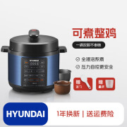 HYUNDAI现代电压力锅5L大容量电饭锅不粘锅多功能双胆电高压力锅 5L 双内胆 宝蓝色