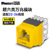 PANDUIT  泛达超六类NK模块超6类万兆通用非屏蔽RJ45网线模块86型单口双口网络面板 超六类万兆模块-黄色